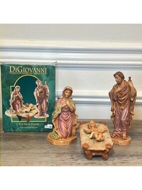 DiGiovanni Heirloom Nativity Collection “The Holy Family” Resin Figurines in Box